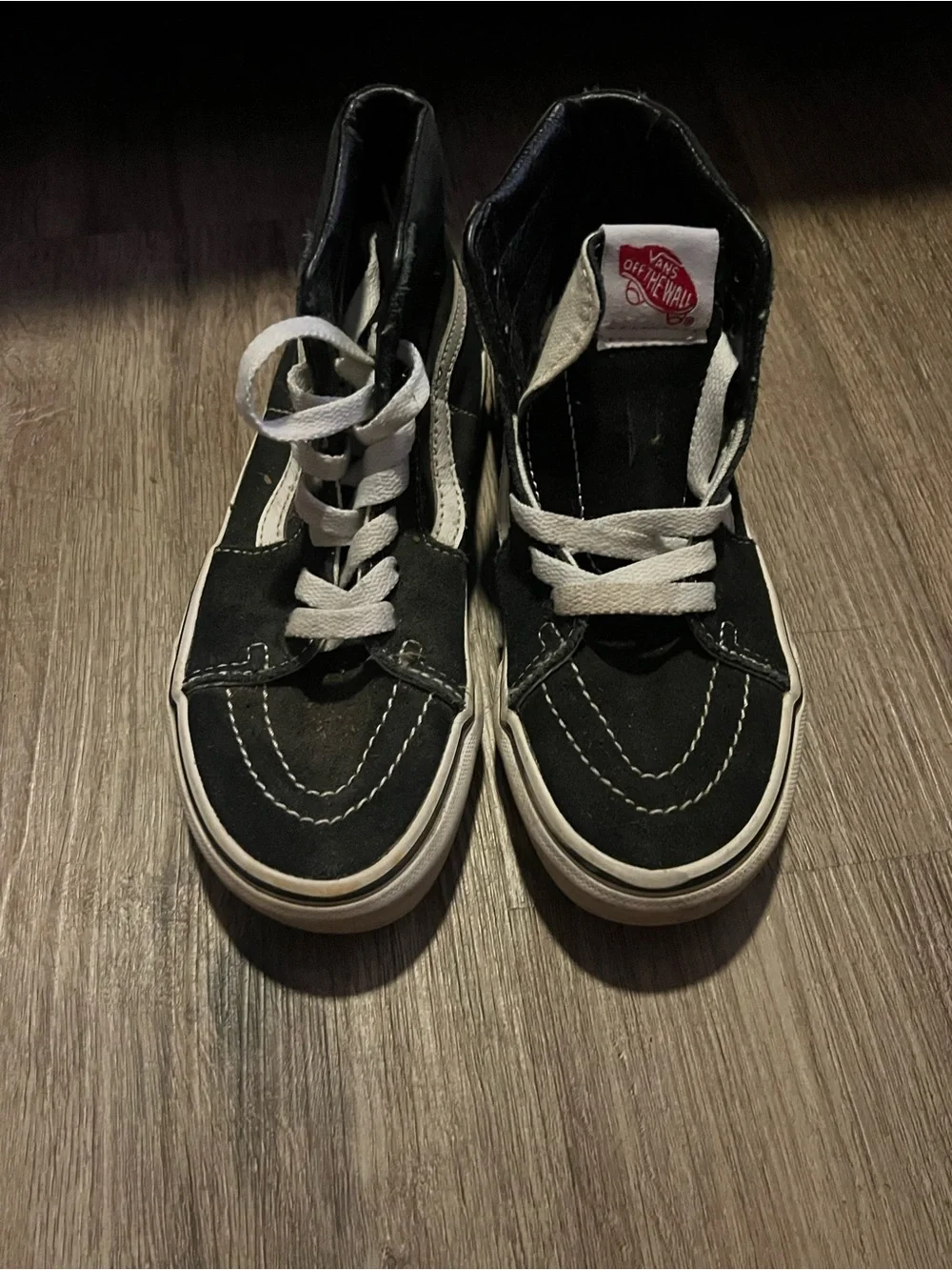 Vans Kids Black and White Sk8-Hi Style High-Top Sneakers